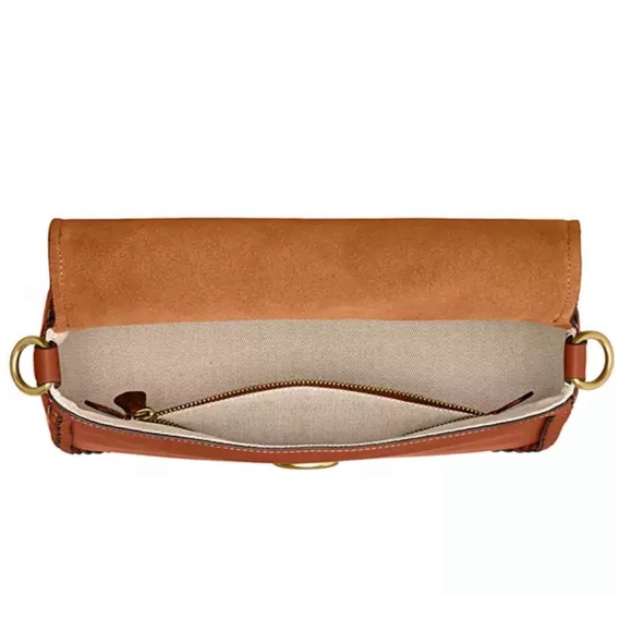 Coach Braided Trim Mixed Leather with Suede Flap Soft Tabby Shoulder Bag NWT - Picture 4 of 17